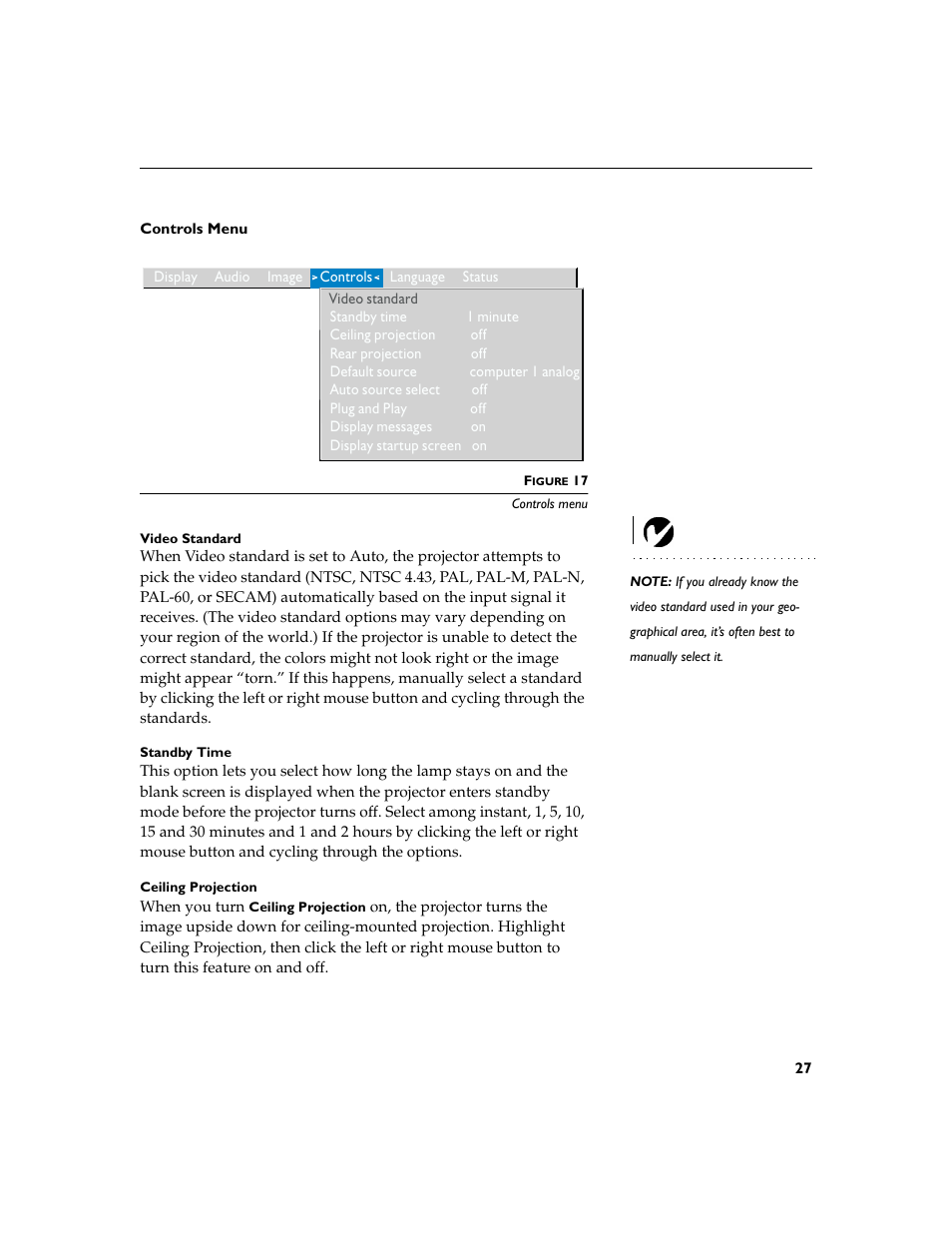 Heading2 - controls menu, Controls menu | BOXLIGHT CD-455m User Manual | Page 35 / 64