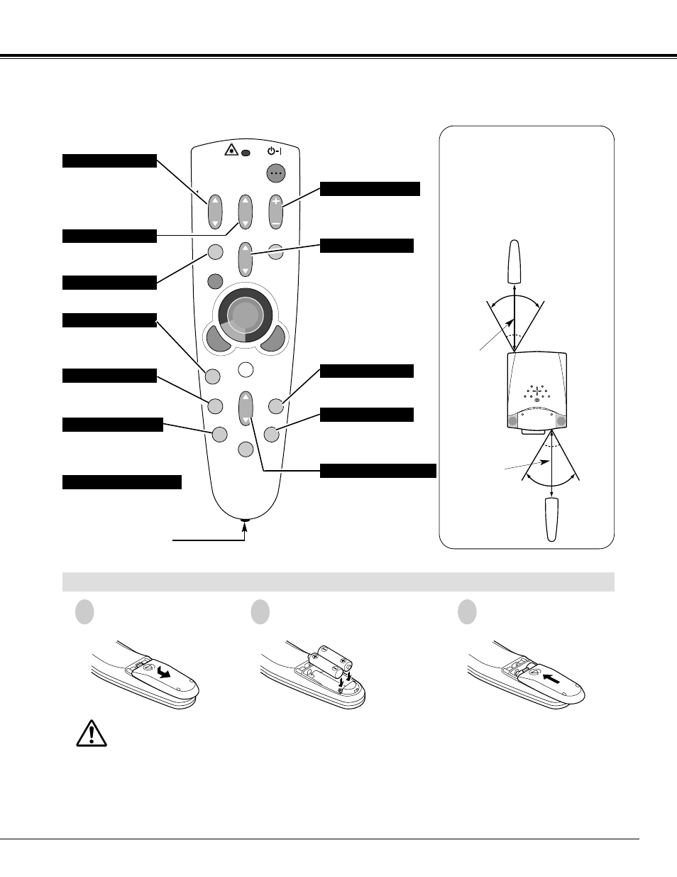 Before operation, Remote control batteries installation | BOXLIGHT MP-42t User Manual | Page 15 / 44