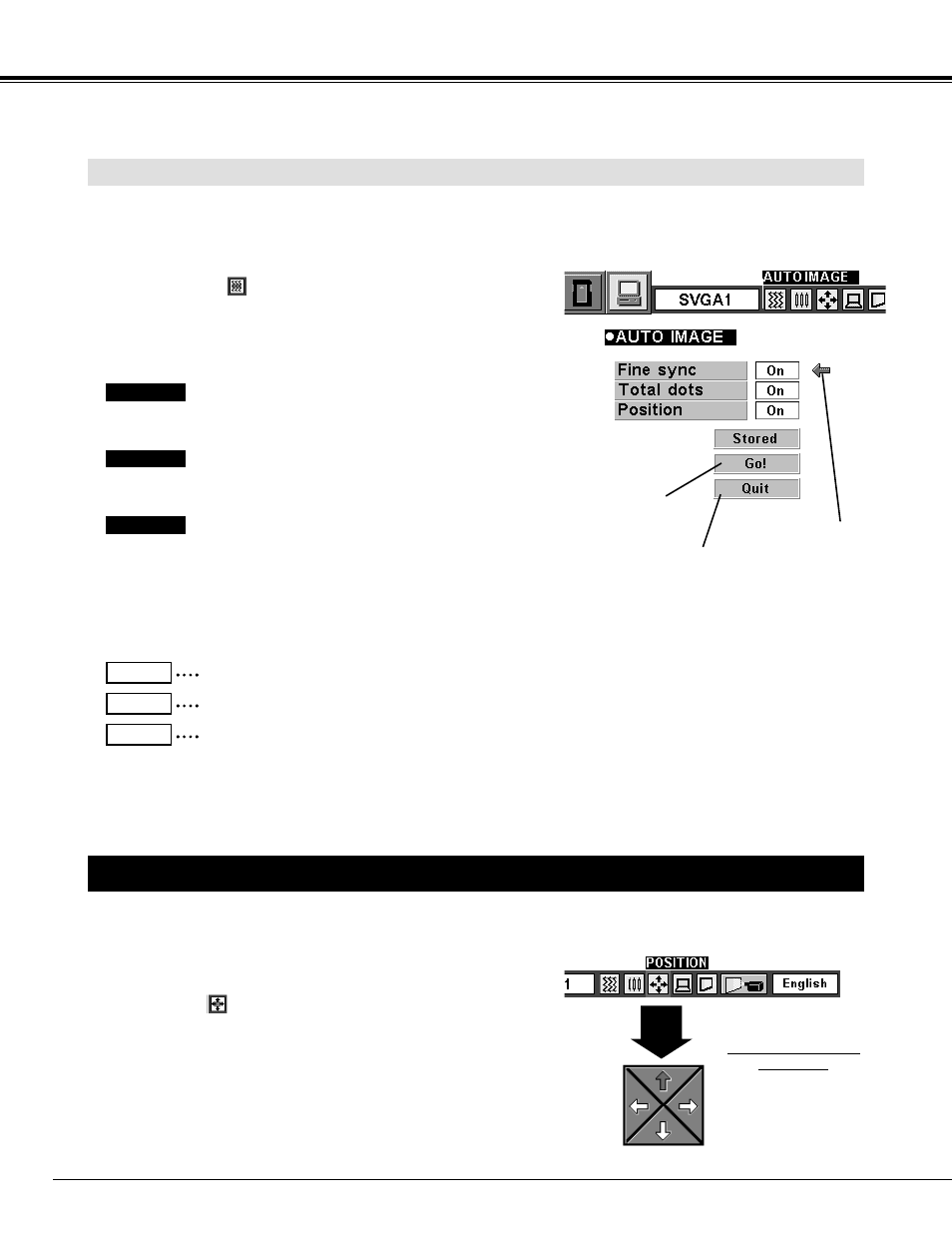 Picture position adjustment, Computer mode, Auto image function | BOXLIGHT CP-33t User Manual | Page 28 / 48