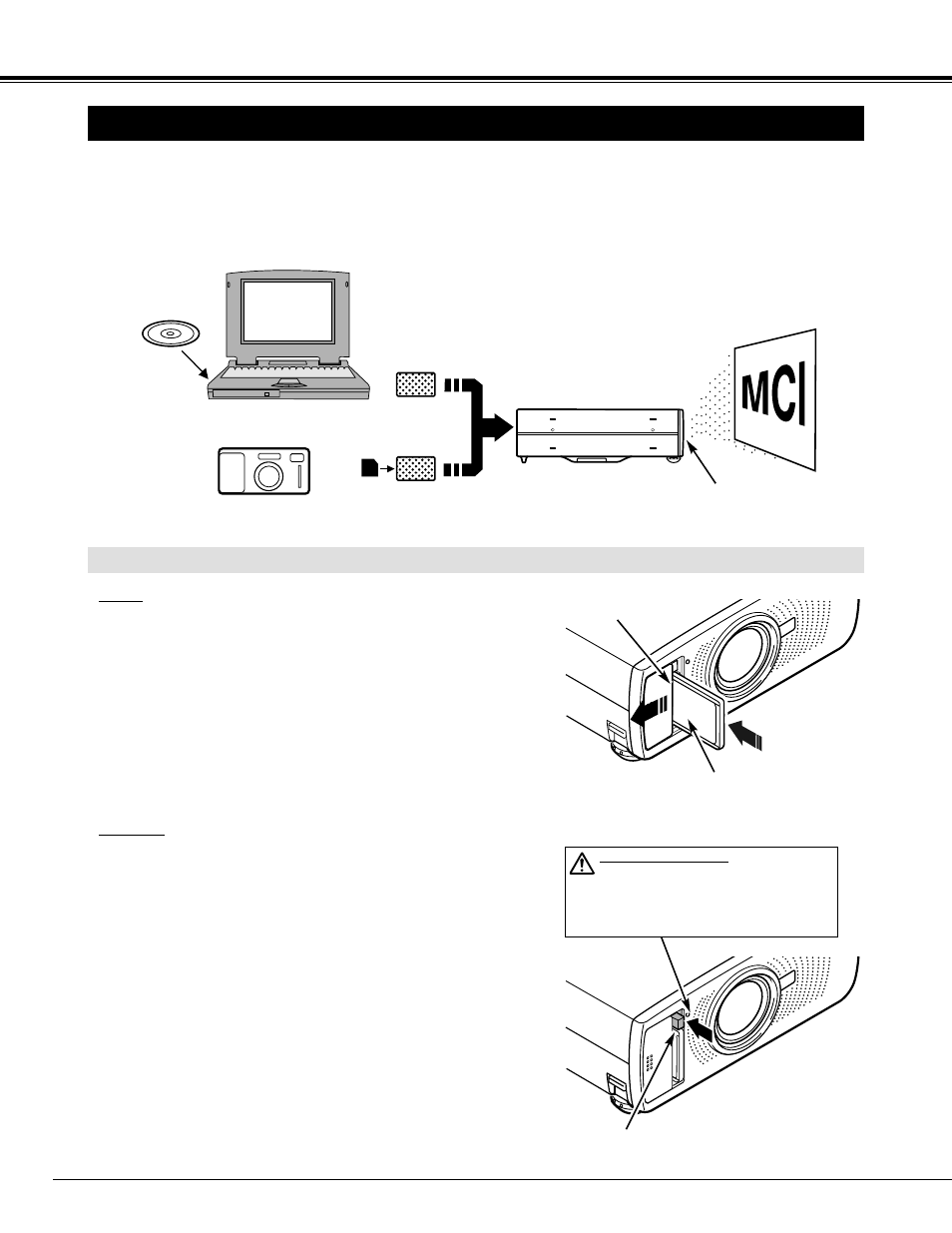 Mc i, 32 mci mode, Operating the pc card slot | BOXLIGHT CP-33t User Manual | Page 32 / 48