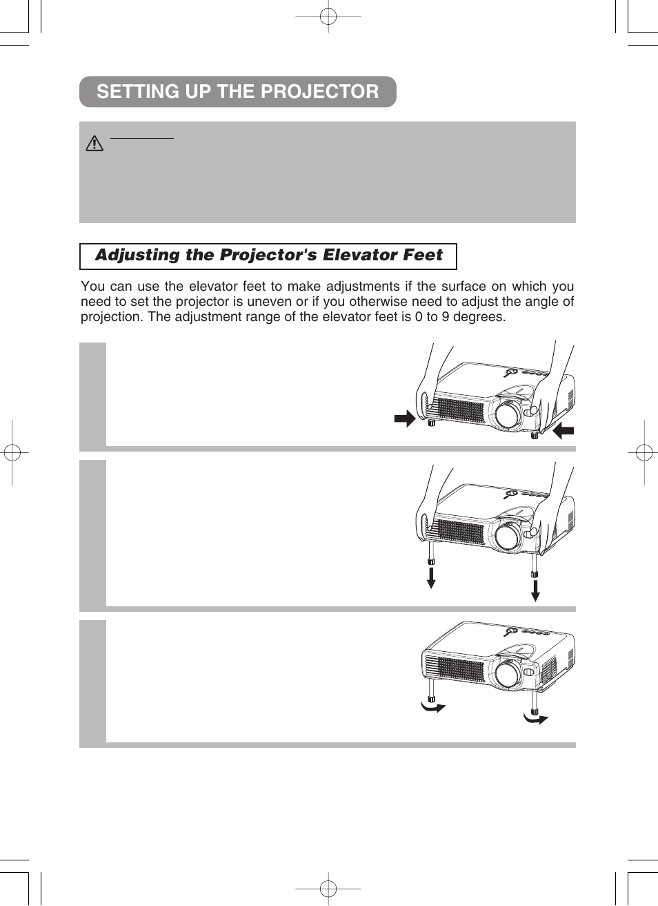 Setting up the projector | BOXLIGHT CP-322i/CP-634i User Manual | Page 7 / 52