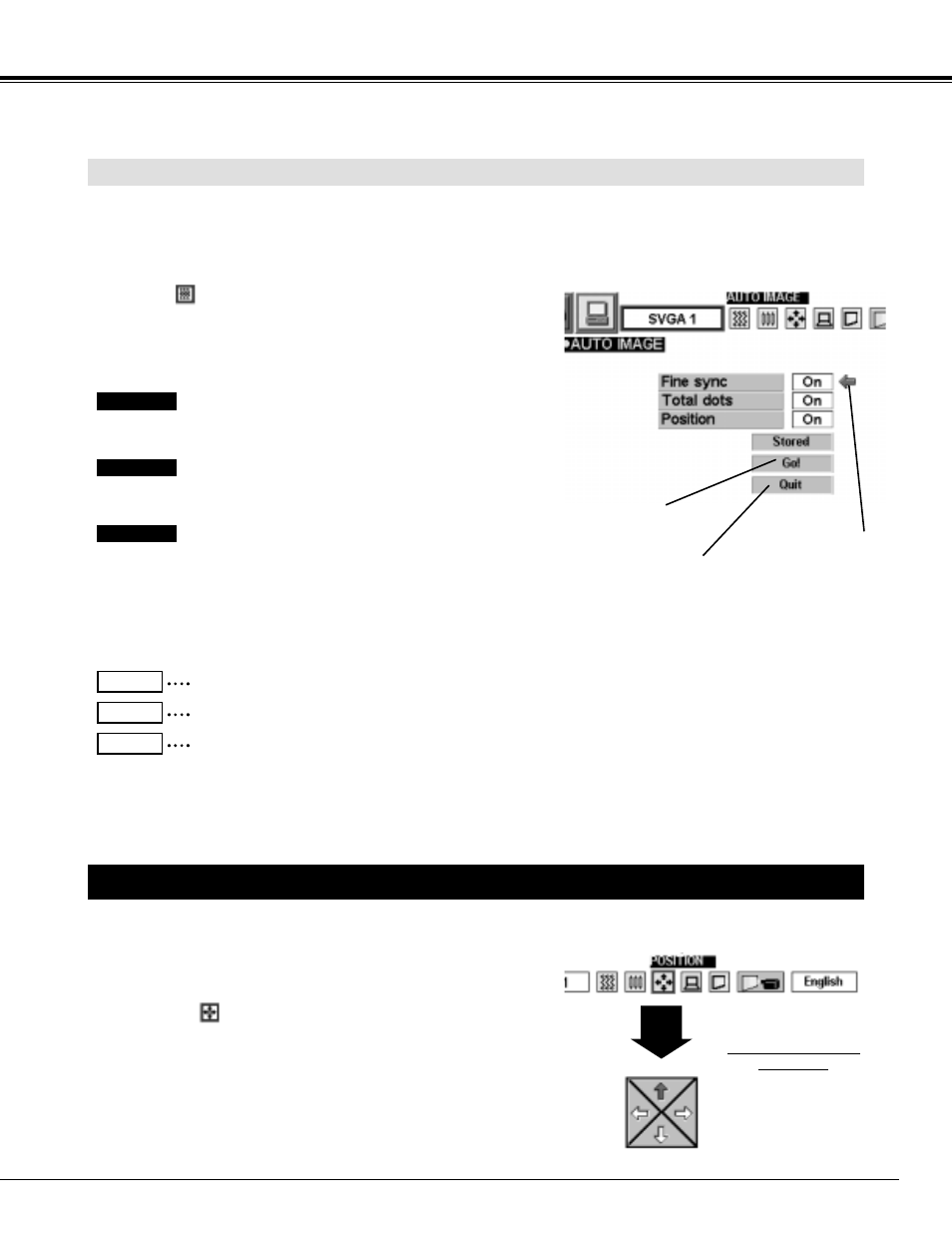 Picture position adjustment, Computer mode, Auto image function | BOXLIGHT XP-5t User Manual | Page 27 / 40