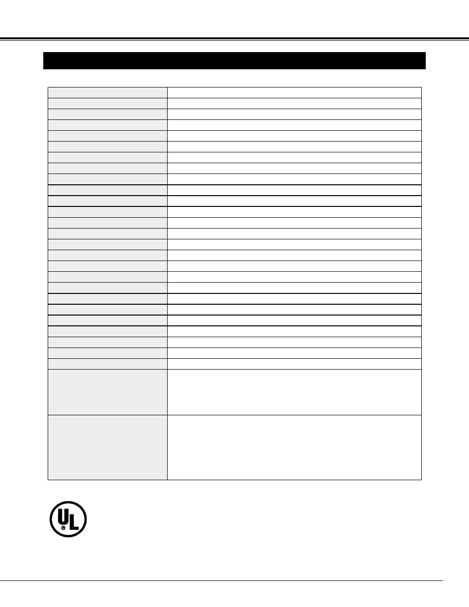 Technical specifications | BOXLIGHT CP-11t User Manual | Page 37 / 38
