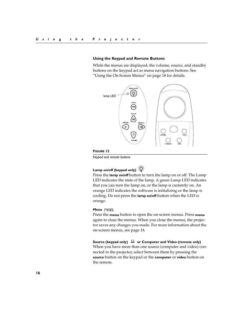 Heading2 - using the keypad and remote buttons, Using the keypad and remote buttons | BOXLIGHT XD-9m User Manual | Page 25 / 61