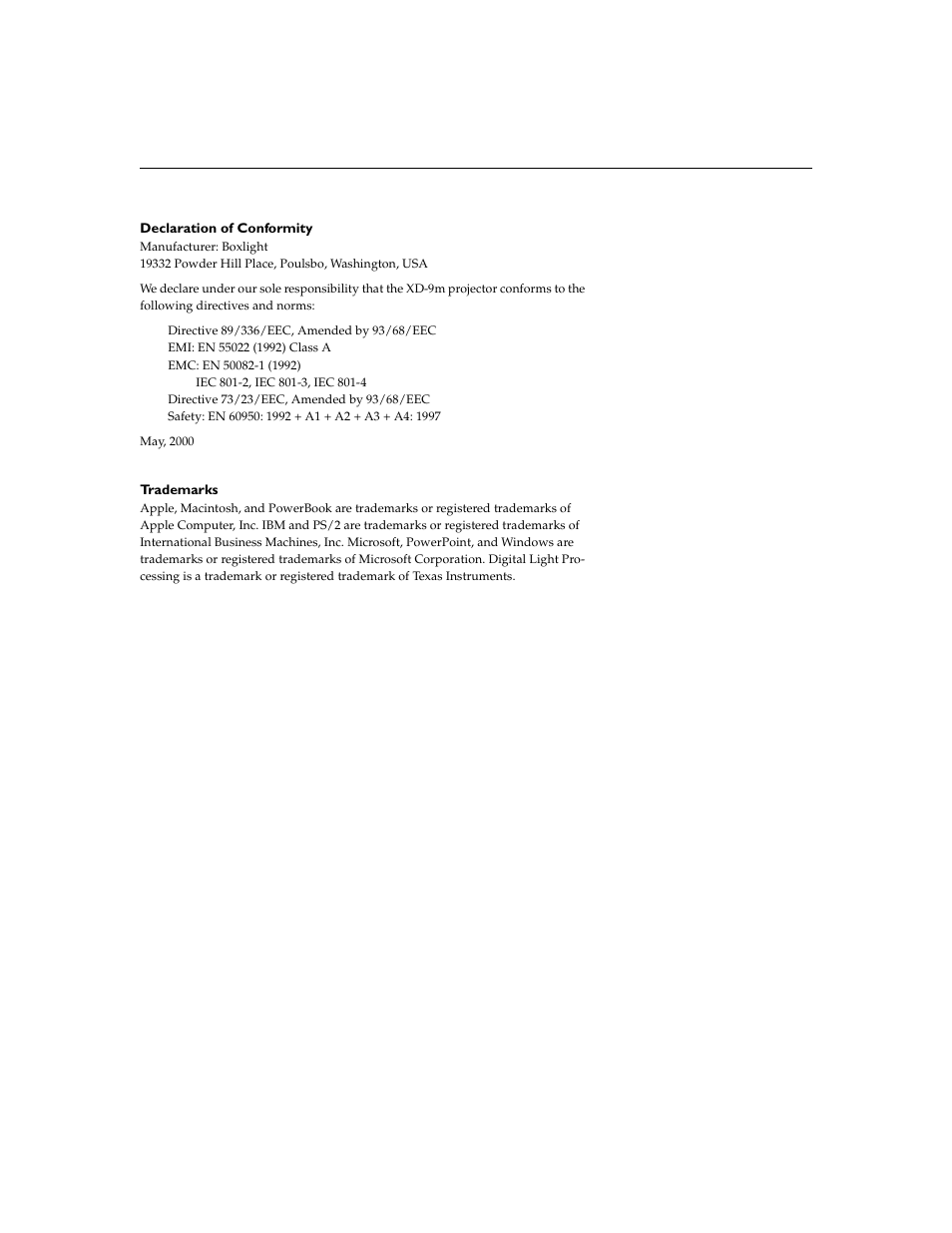 BOXLIGHT XD-9m User Manual | Page 4 / 61