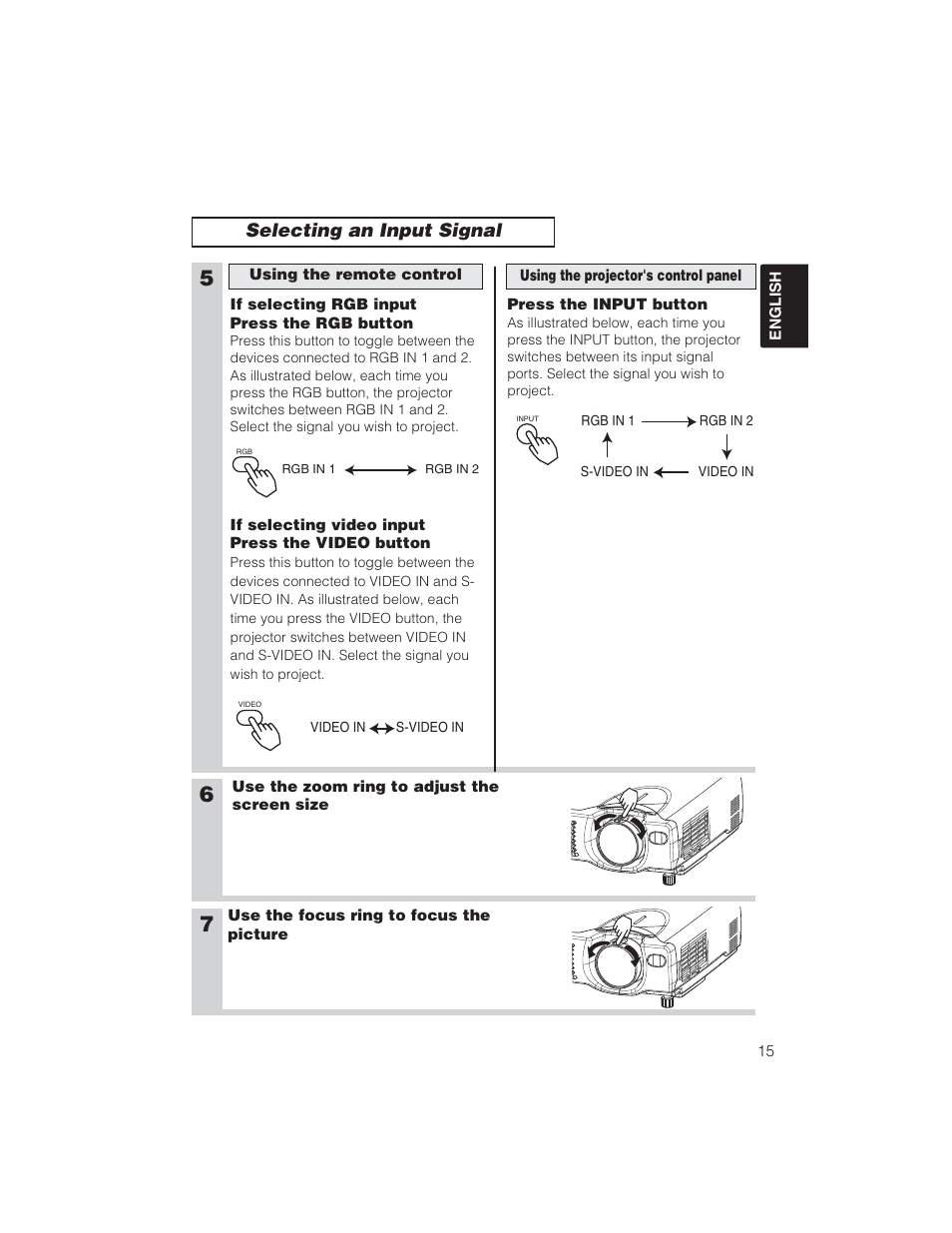 Selecting an input signal | BOXLIGHT CP322ia User Manual | Page 16 / 55