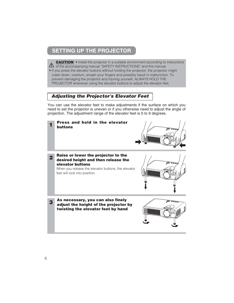 Setting up the projector | BOXLIGHT CP322ia User Manual | Page 7 / 55
