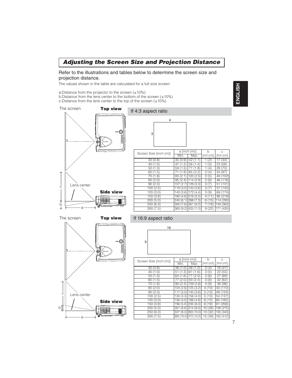 Adjusting the screen size and projection distance | BOXLIGHT CP322ia User Manual | Page 8 / 55