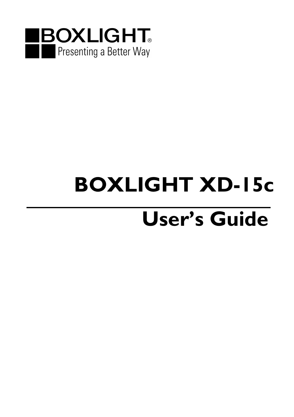 BOXLIGHT XD-15c User Manual | 32 pages