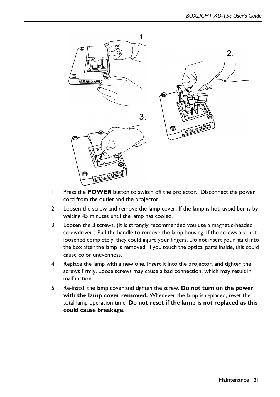 BOXLIGHT XD-15c User Manual | Page 25 / 32