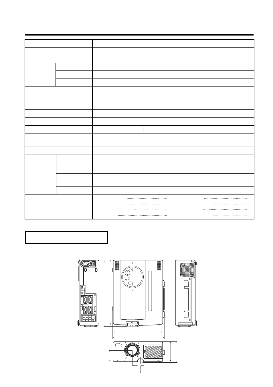 Specifications, Dimension diagram | BOXLIGHT MP-93i User Manual | Page 32 / 32