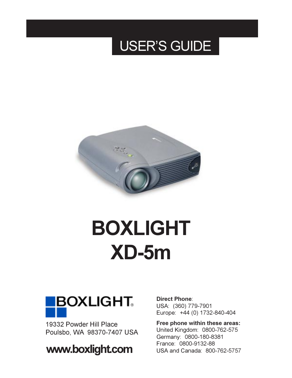 BOXLIGHT XD-5m User Manual | 58 pages