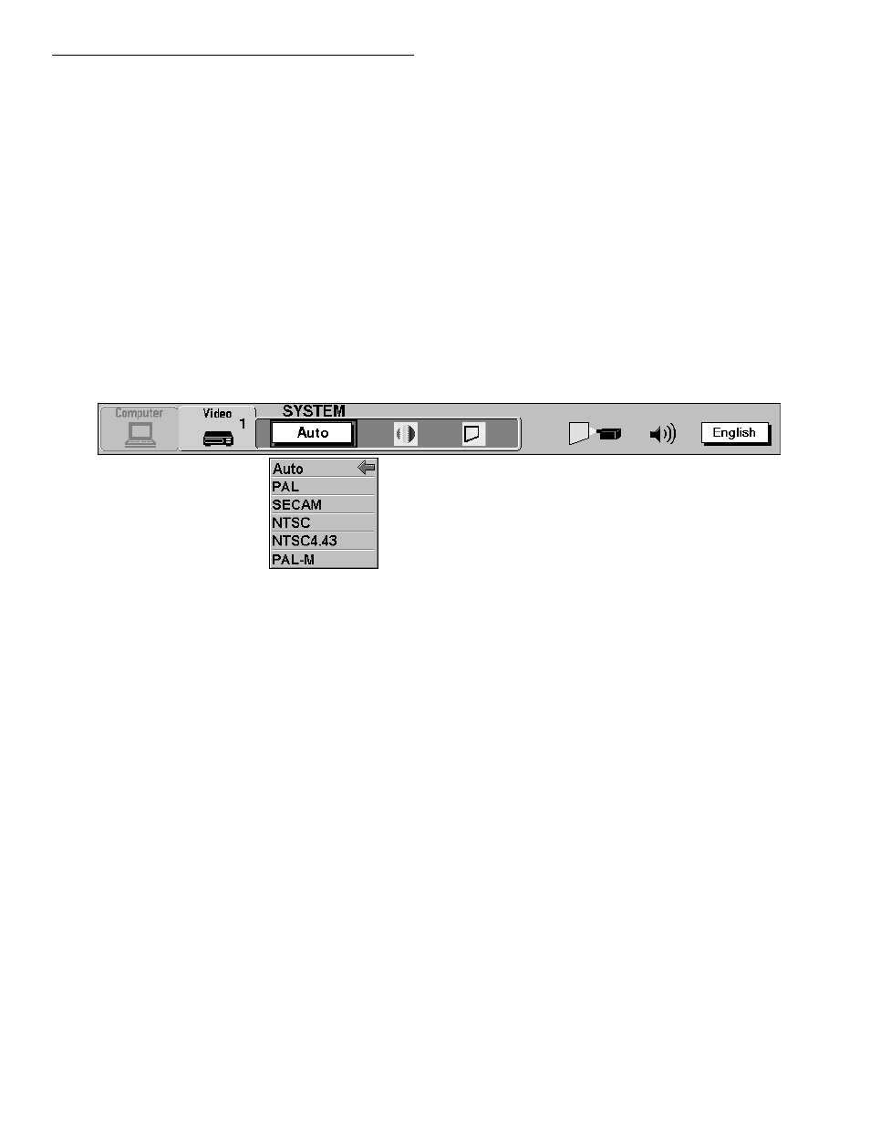 Color system select (video mode) | BOXLIGHT MP-25t User Manual | Page 31 / 52