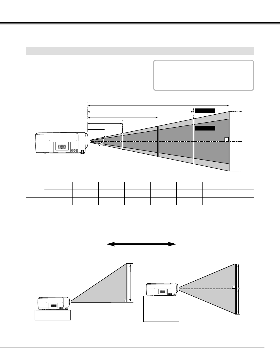 Preparation positioning projector, Lens shift adjustment | BOXLIGHT MP-41t User Manual | Page 9 / 44