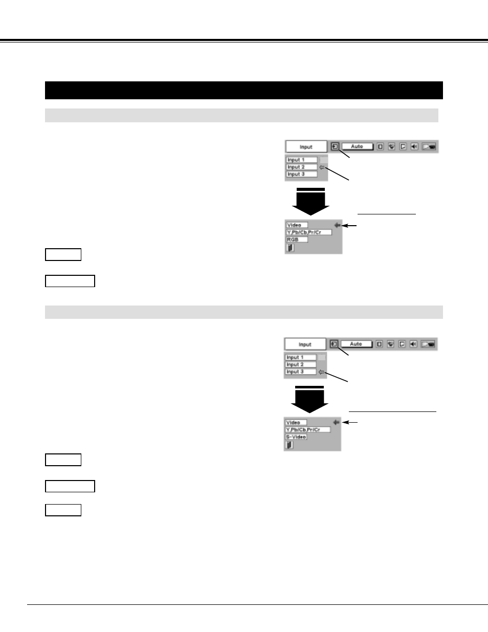 30 video input, Selecting input source | BOXLIGHT MP-39t User Manual | Page 30 / 44