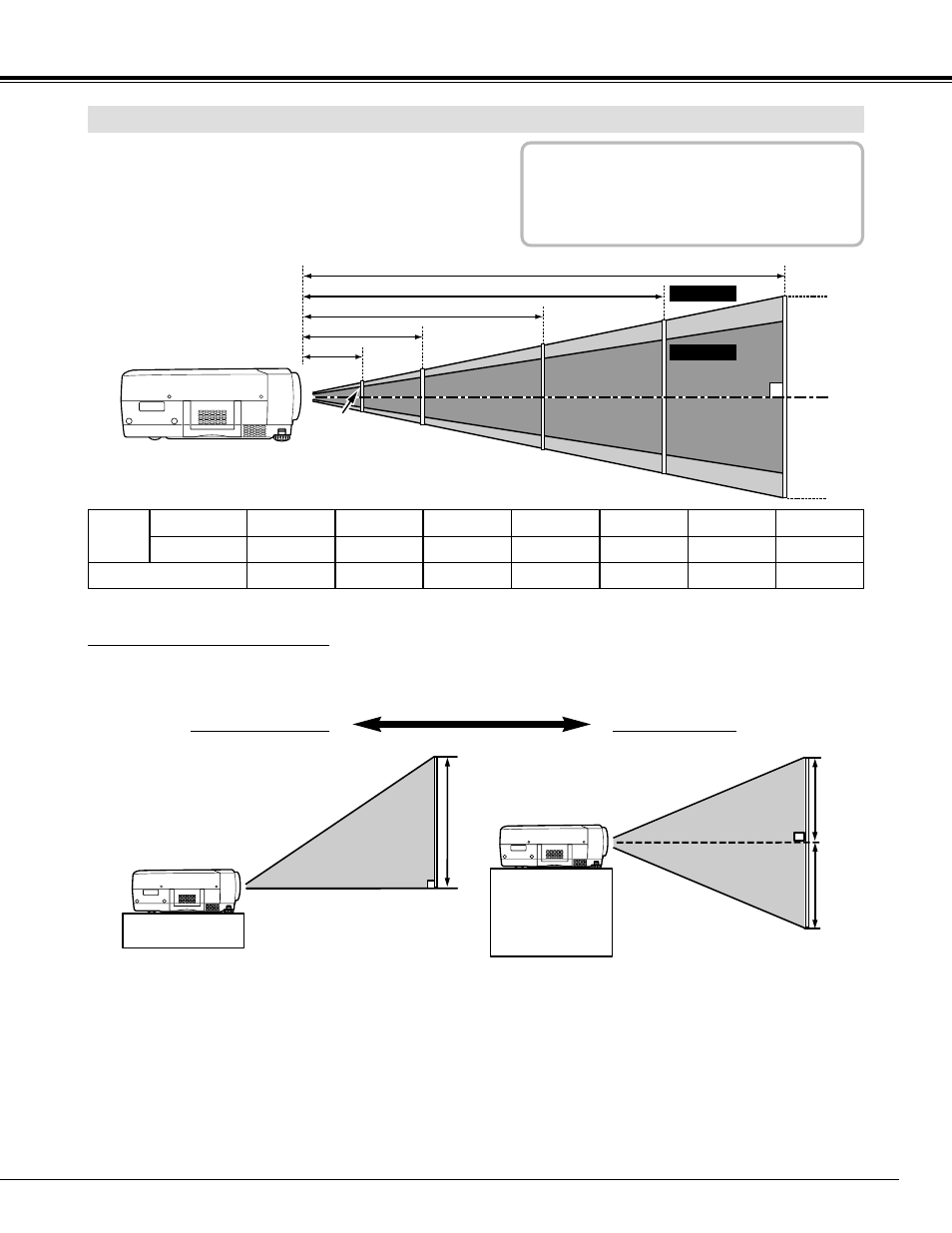 Preparation, Positioning projector, Lens shift adjustment | BOXLIGHT MP-39t User Manual | Page 9 / 44