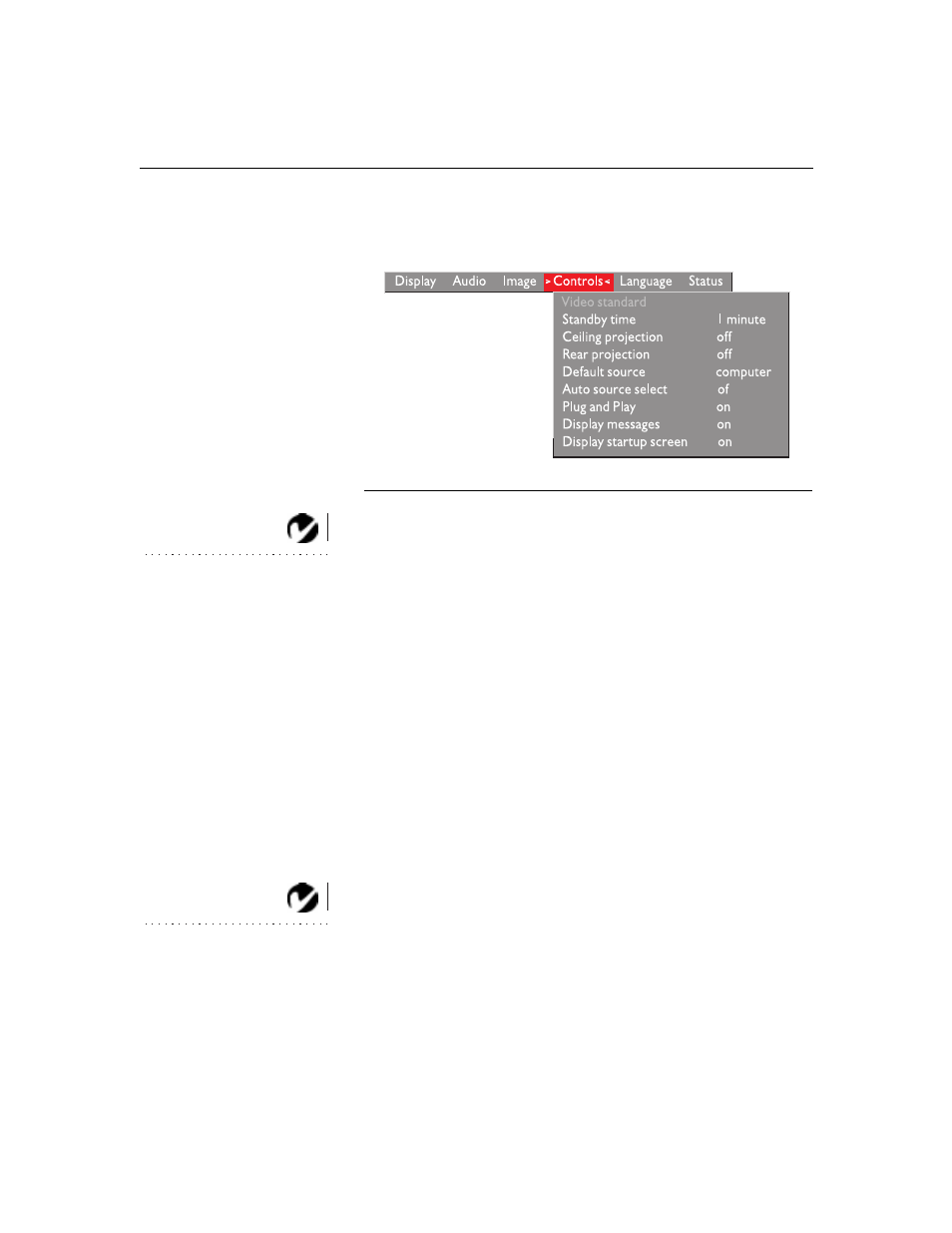 Heading2 - controls menu, Controls menu | BOXLIGHT CD-450m User Manual | Page 38 / 70