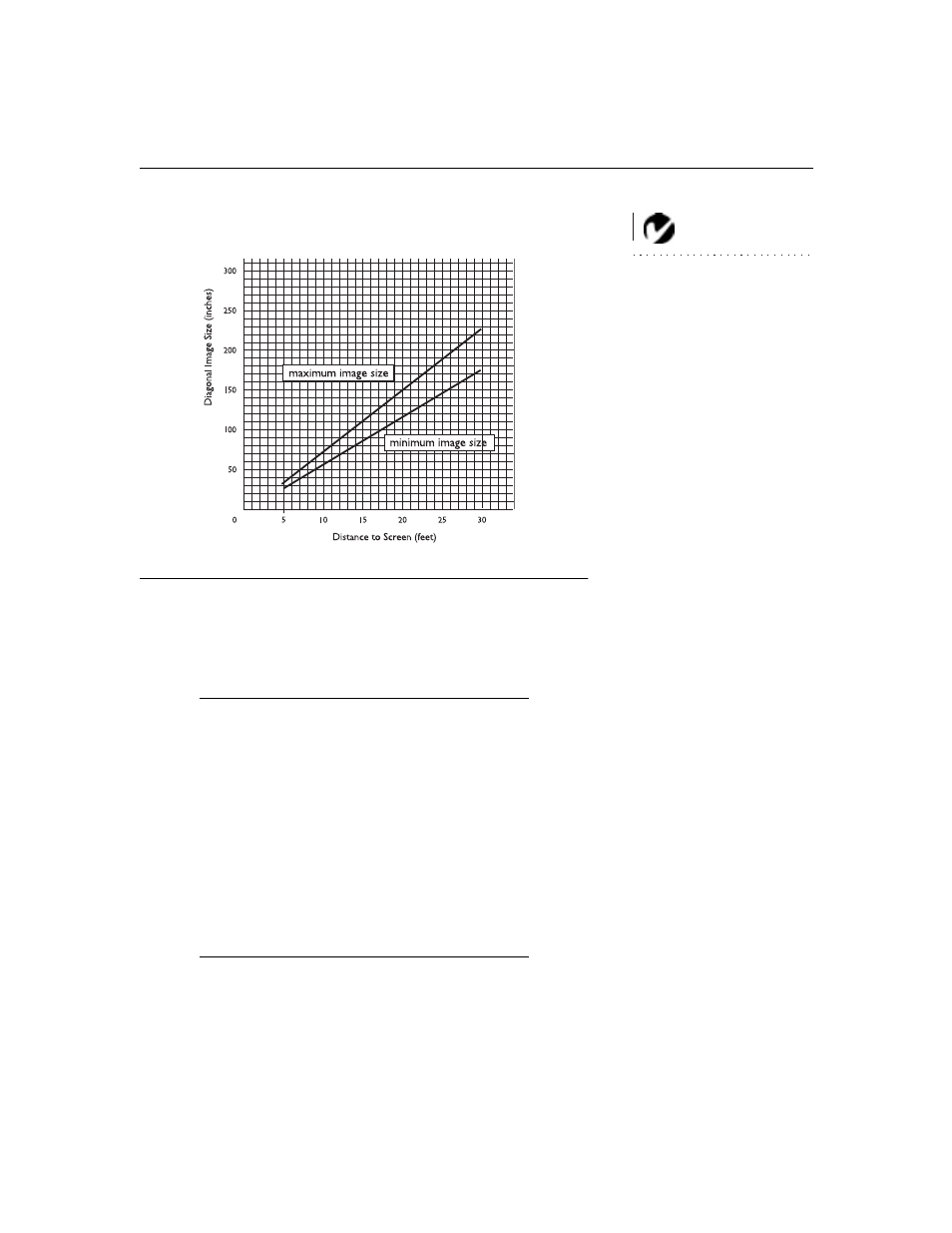 Heading2 - projected image size, Projected image size | BOXLIGHT CD-450m User Manual | Page 61 / 70