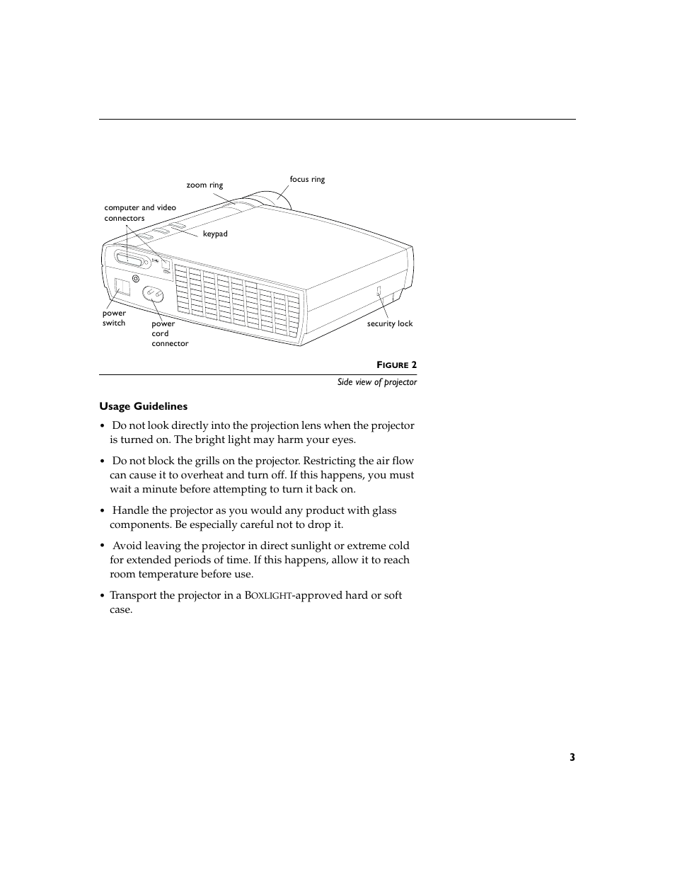 Heading2 - usage guidelines, Usage guidelines | BOXLIGHT XD-10m User Manual | Page 11 / 58