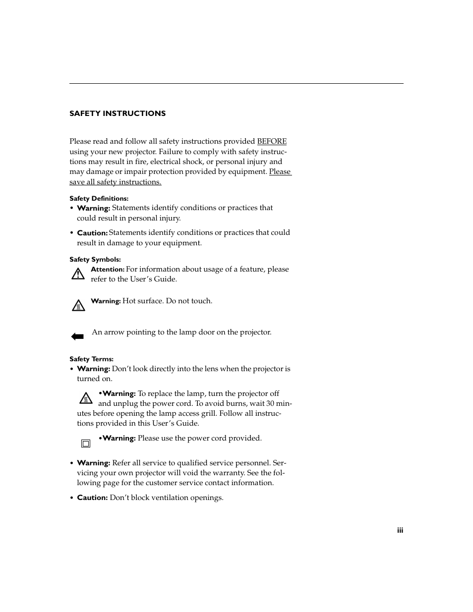 Heading1 - safety instructions, Safety instructions | BOXLIGHT XD-10m User Manual | Page 7 / 58