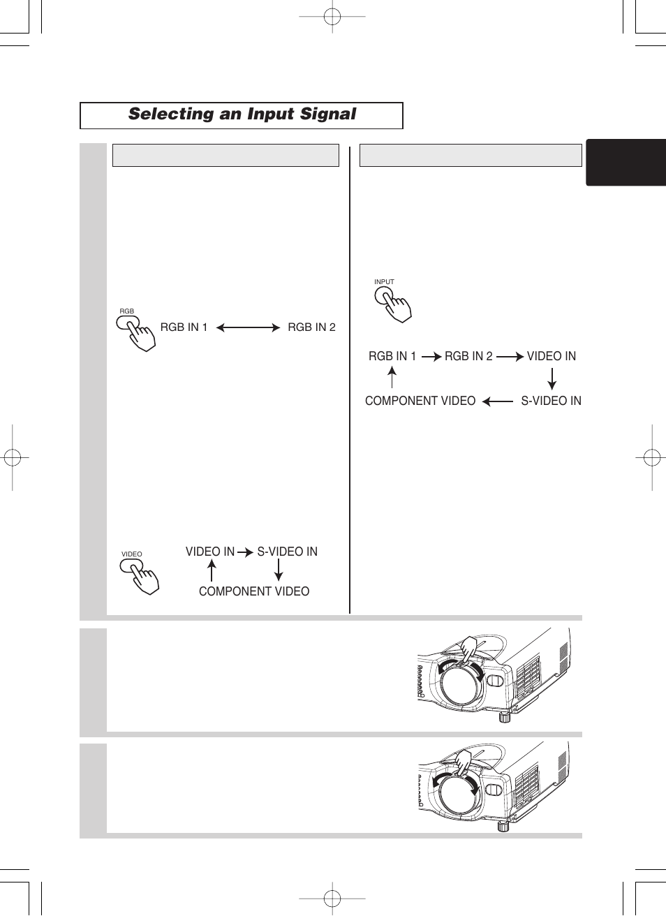 Selecting an input signal | BOXLIGHT CP-322i User Manual | Page 16 / 54