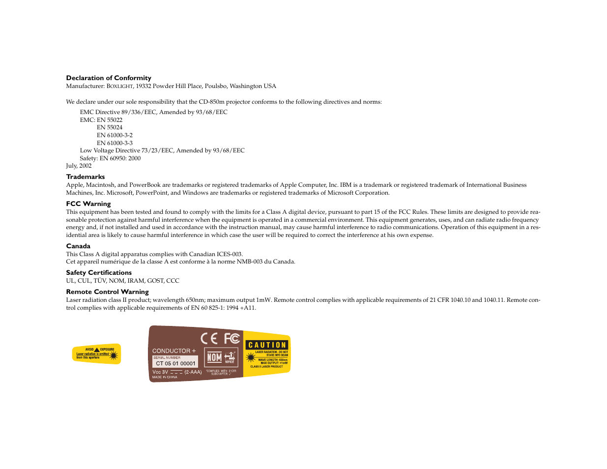 BOXLIGHT CD-850m User Manual | Page 2 / 45