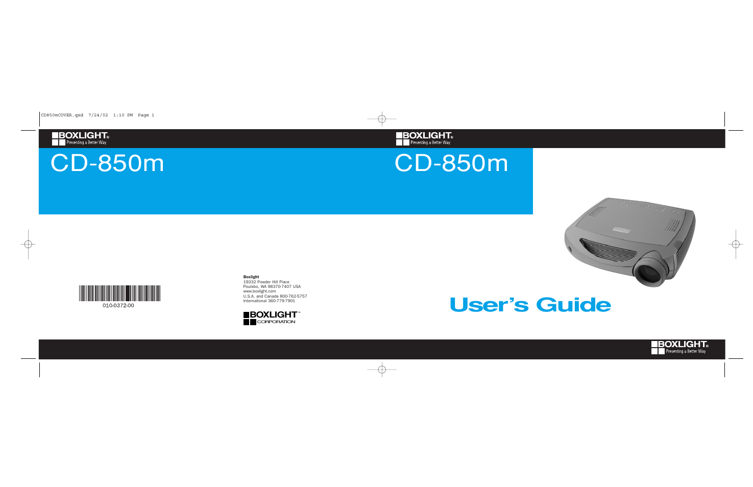 Cd-850m, User’s guide | BOXLIGHT CD-850m User Manual | Page 45 / 45