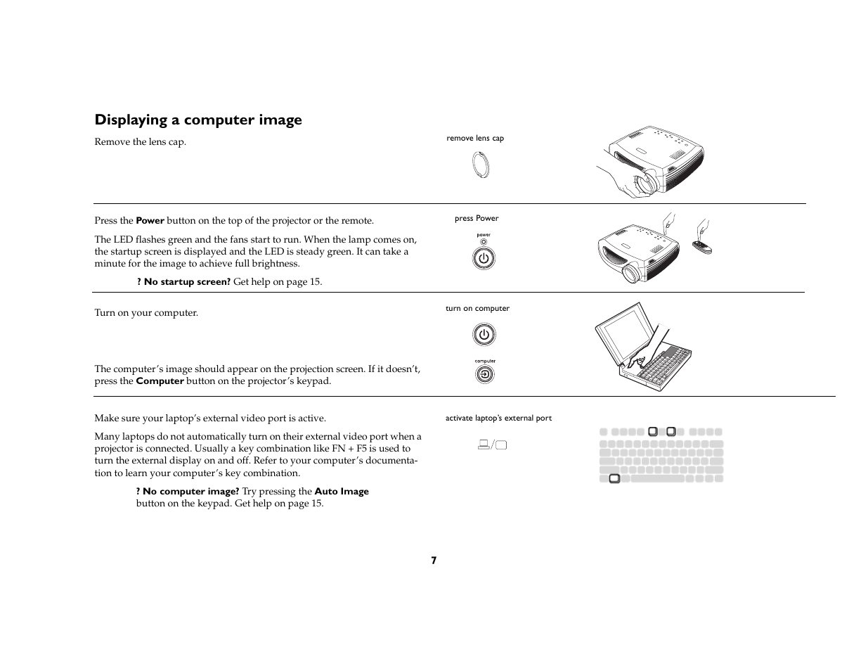 Displaying a computer image | BOXLIGHT CD-850m User Manual | Page 8 / 45