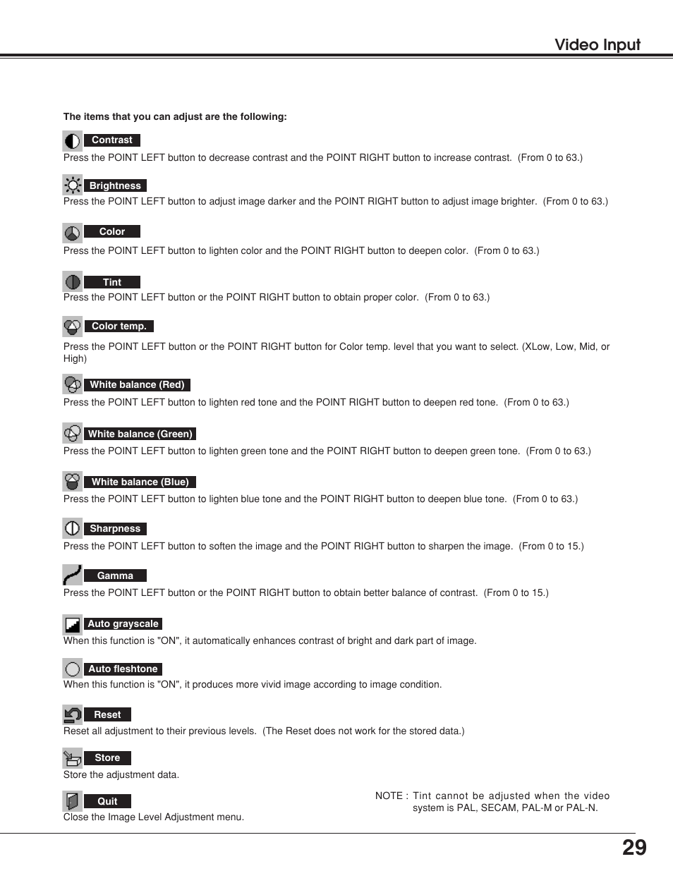 Video input | BOXLIGHT Matinee 1HD User Manual | Page 29 / 52
