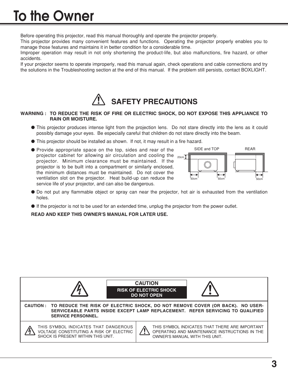Safety precautions | BOXLIGHT Matinee 1HD User Manual | Page 3 / 52