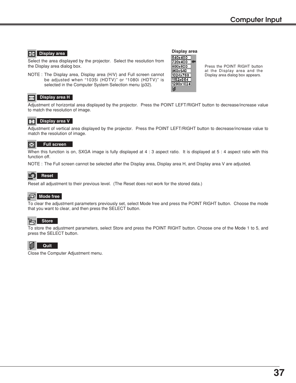 Computer input | BOXLIGHT Matinee 1HD User Manual | Page 37 / 52