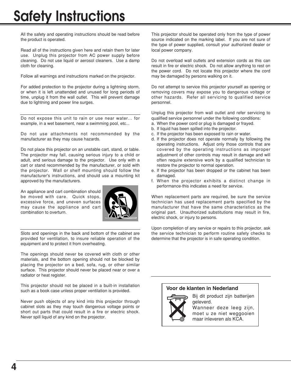 Safety instructions | BOXLIGHT Matinee 1HD User Manual | Page 4 / 52