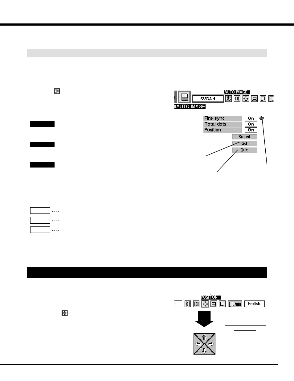 Picture position adjustment, Computer mode, Auto image function | BOXLIGHT SP-5t User Manual | Page 27 / 40