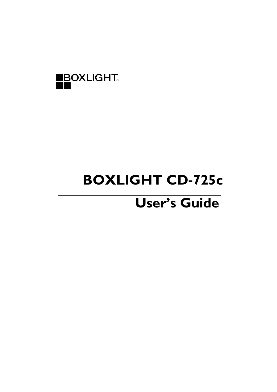 BOXLIGHT CD-725c User Manual | 33 pages