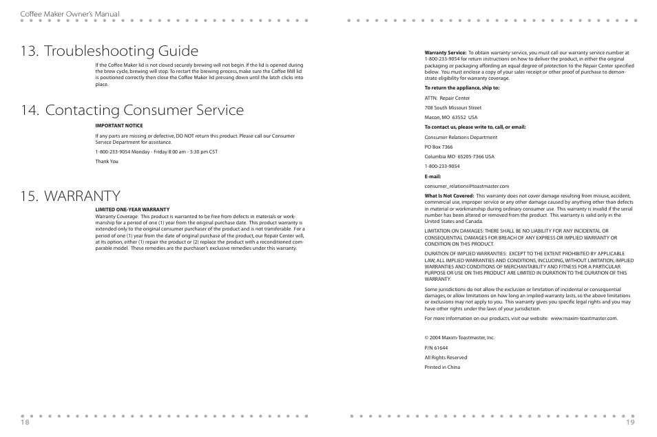 Beyond WBYCM2 User Manual | Page 19 / 20
