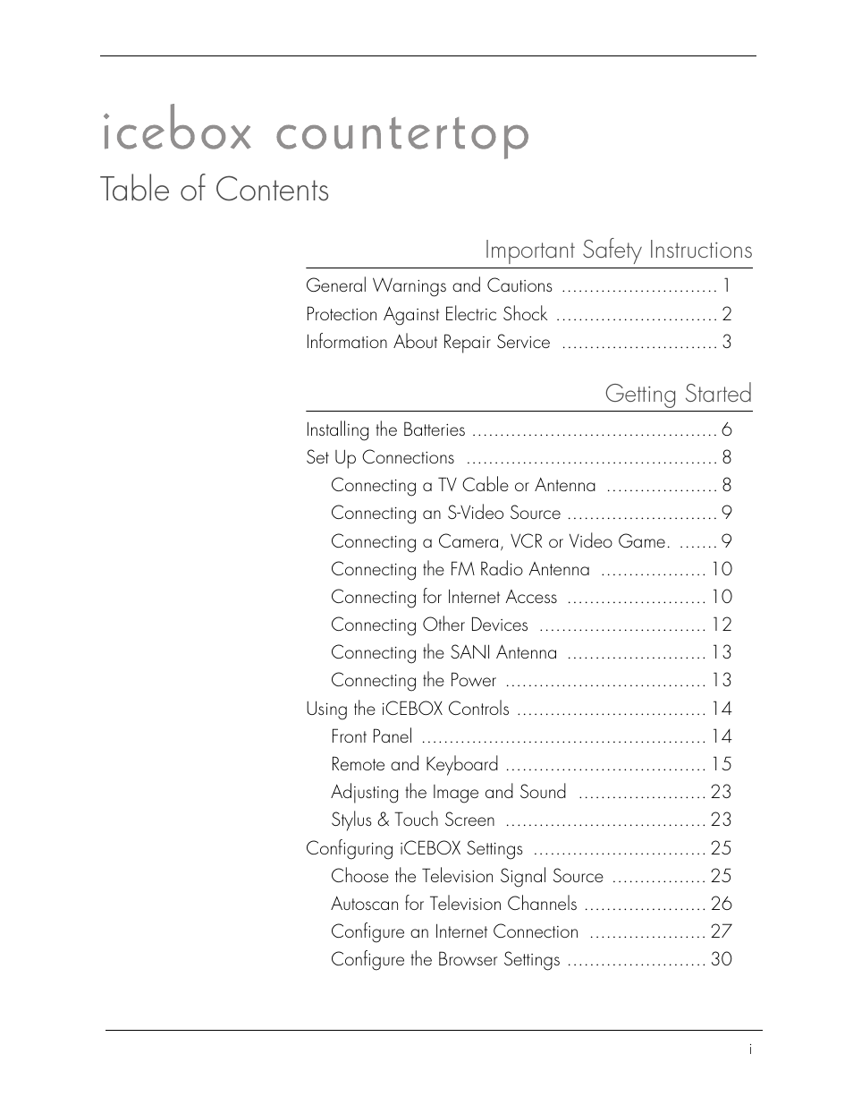 Beyond icebox countertop User Manual | Page 3 / 70