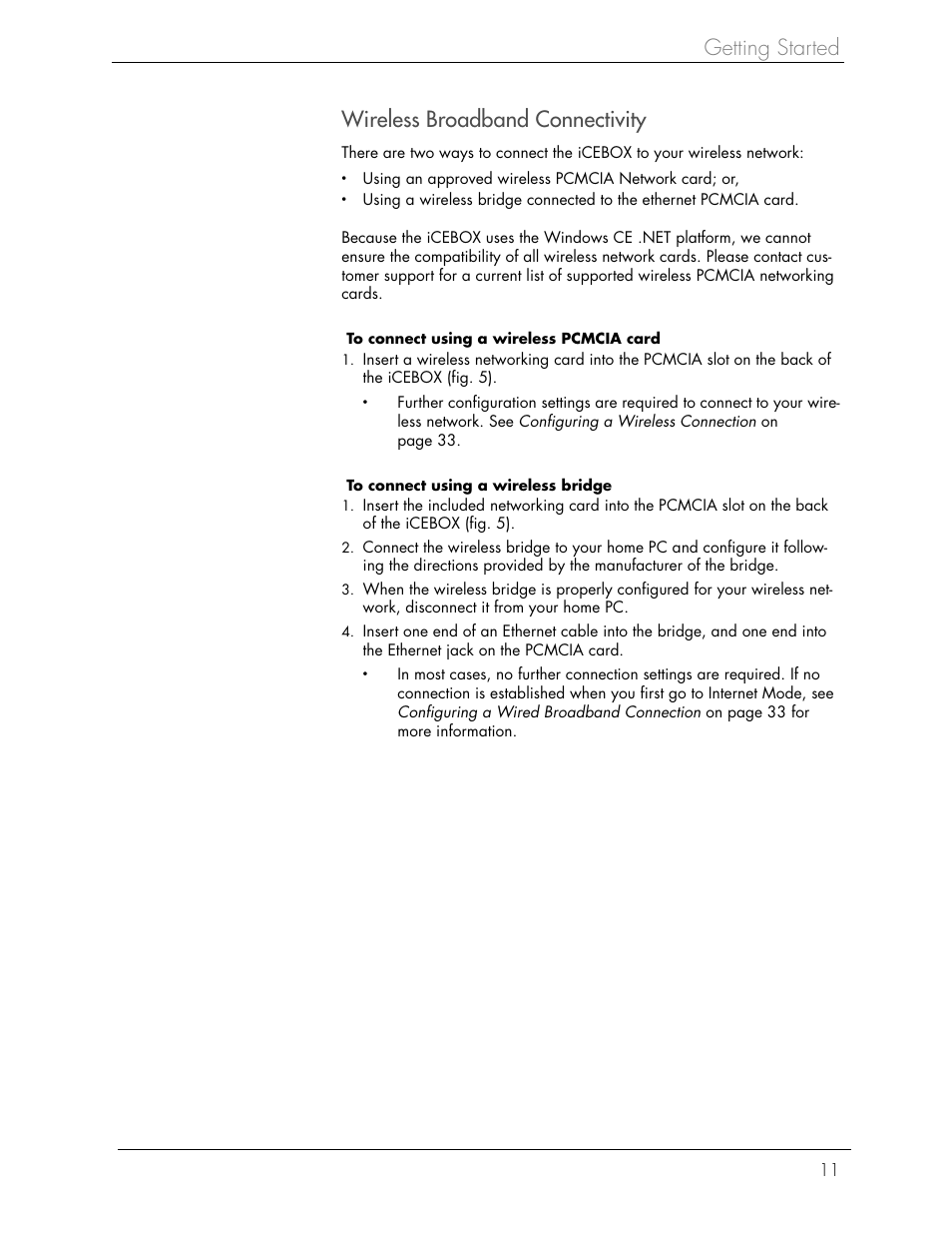 Getting started wireless broadband connectivity | Beyond FlipScreen User Manual | Page 17 / 73