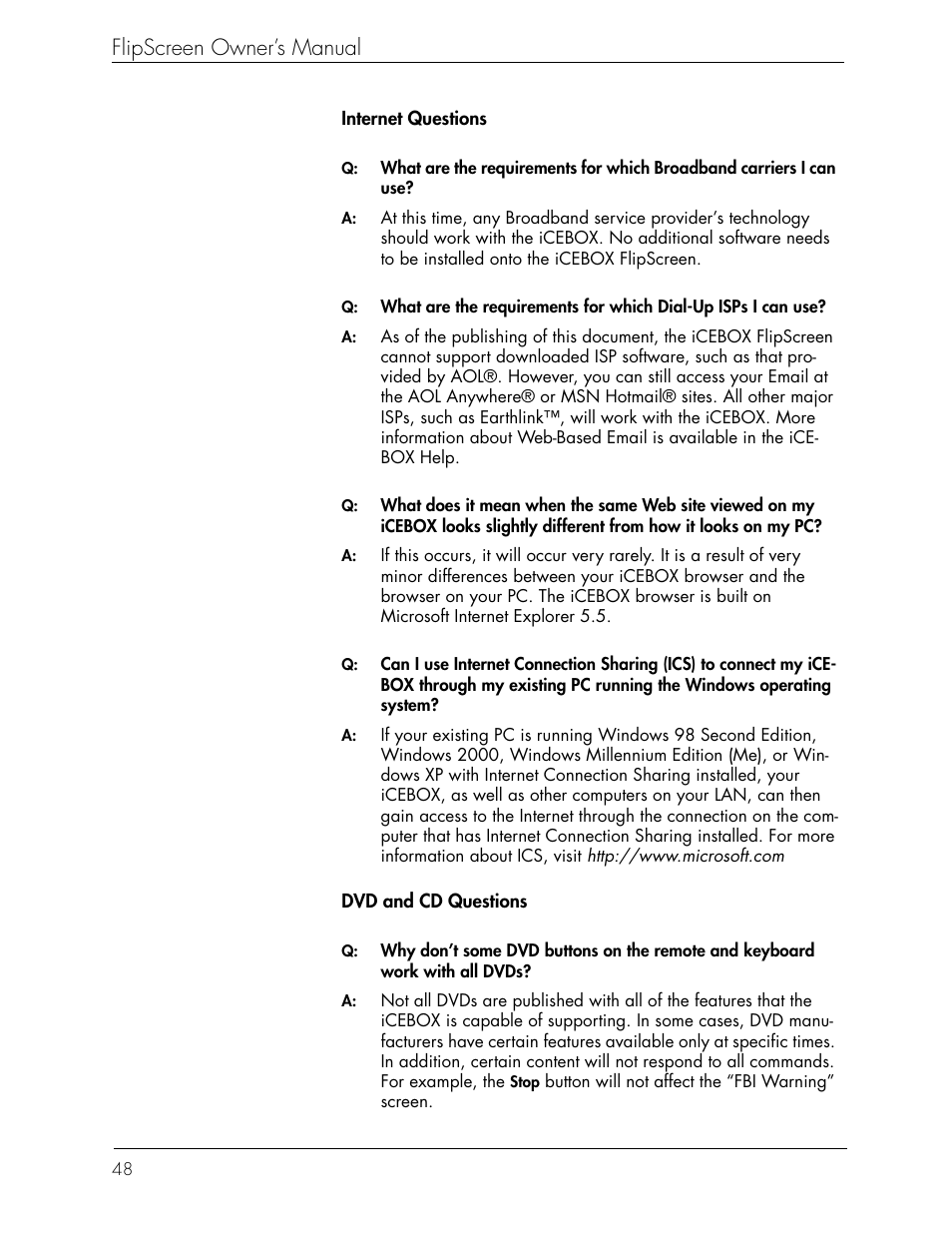 Flipscreen owner’s manual | Beyond FlipScreen User Manual | Page 54 / 73