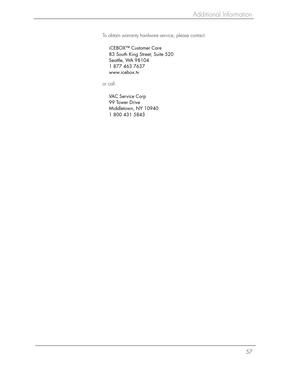 Additional information | Beyond FlipScreen User Manual | Page 63 / 73