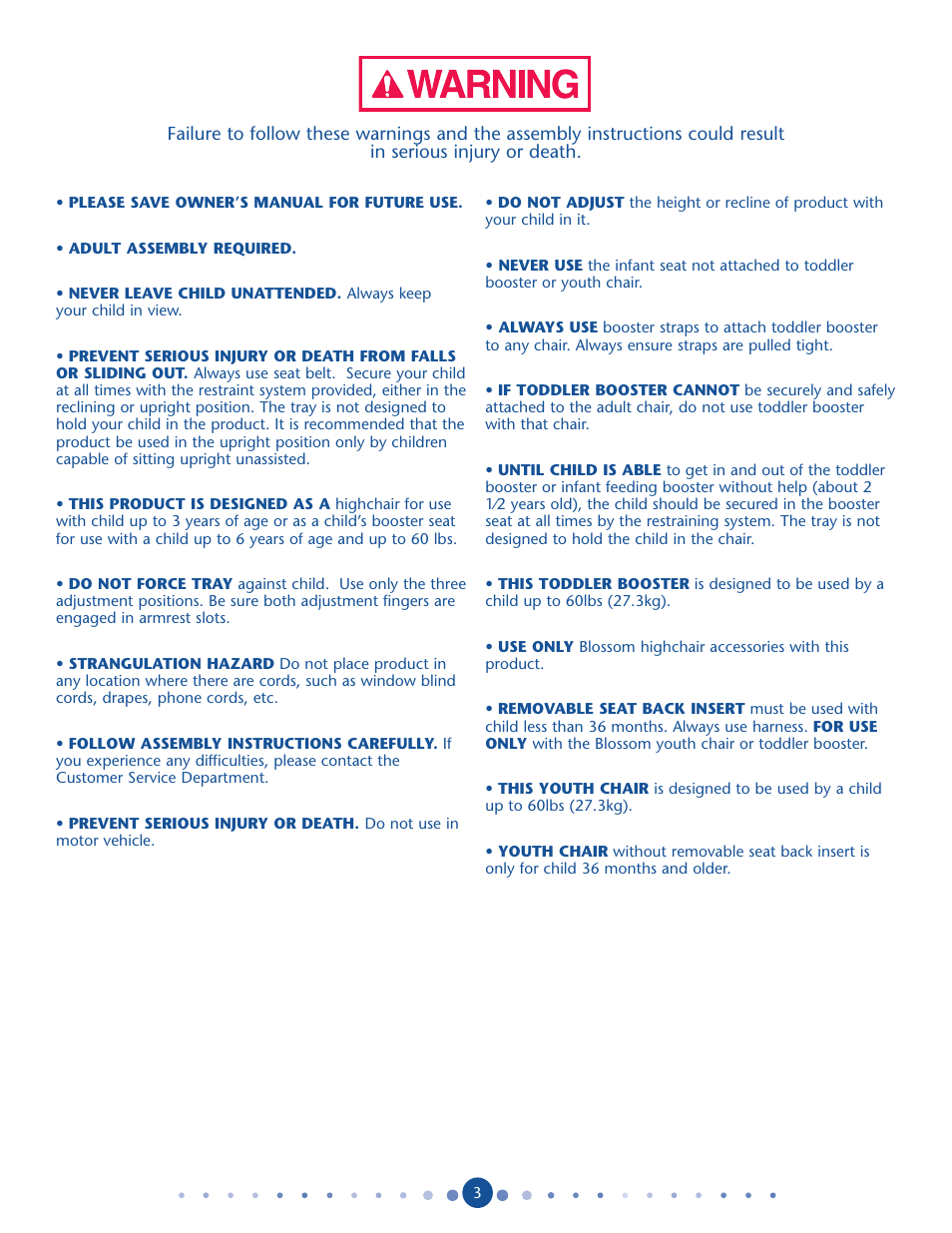 Graco Blossom User Manual | Page 3 / 36