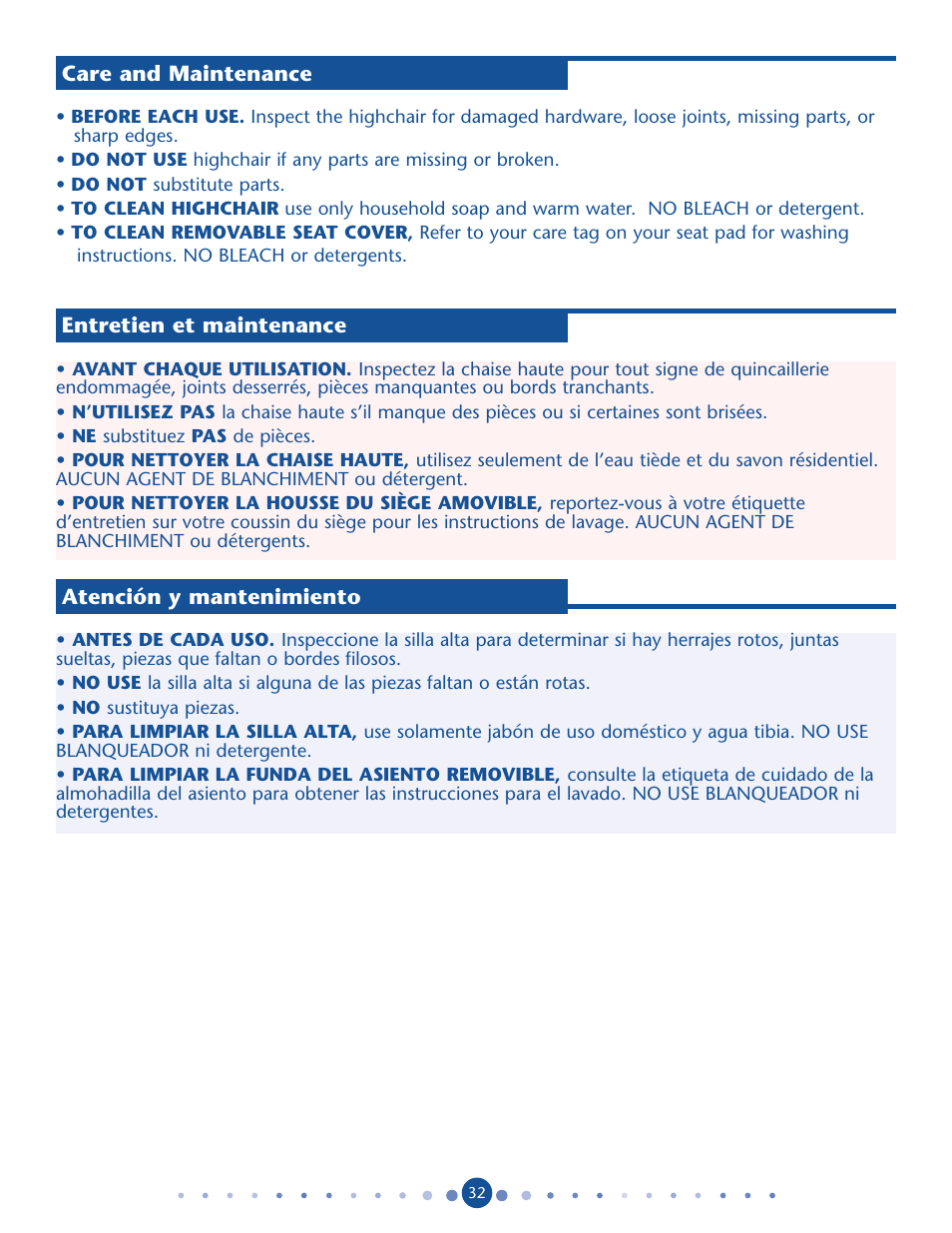 Graco Blossom User Manual | Page 32 / 36