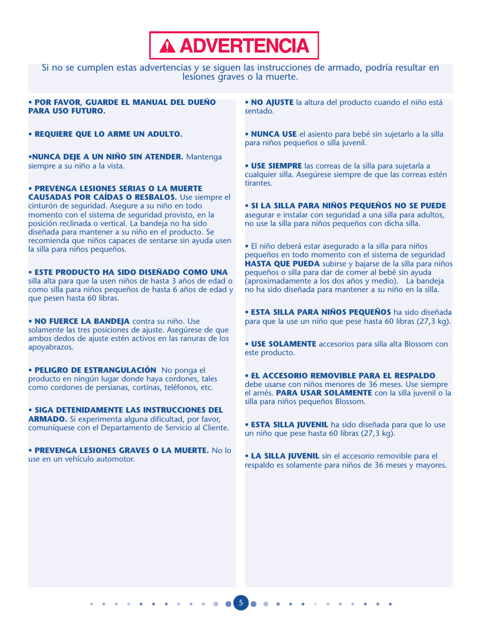 Graco Blossom User Manual | Page 5 / 36