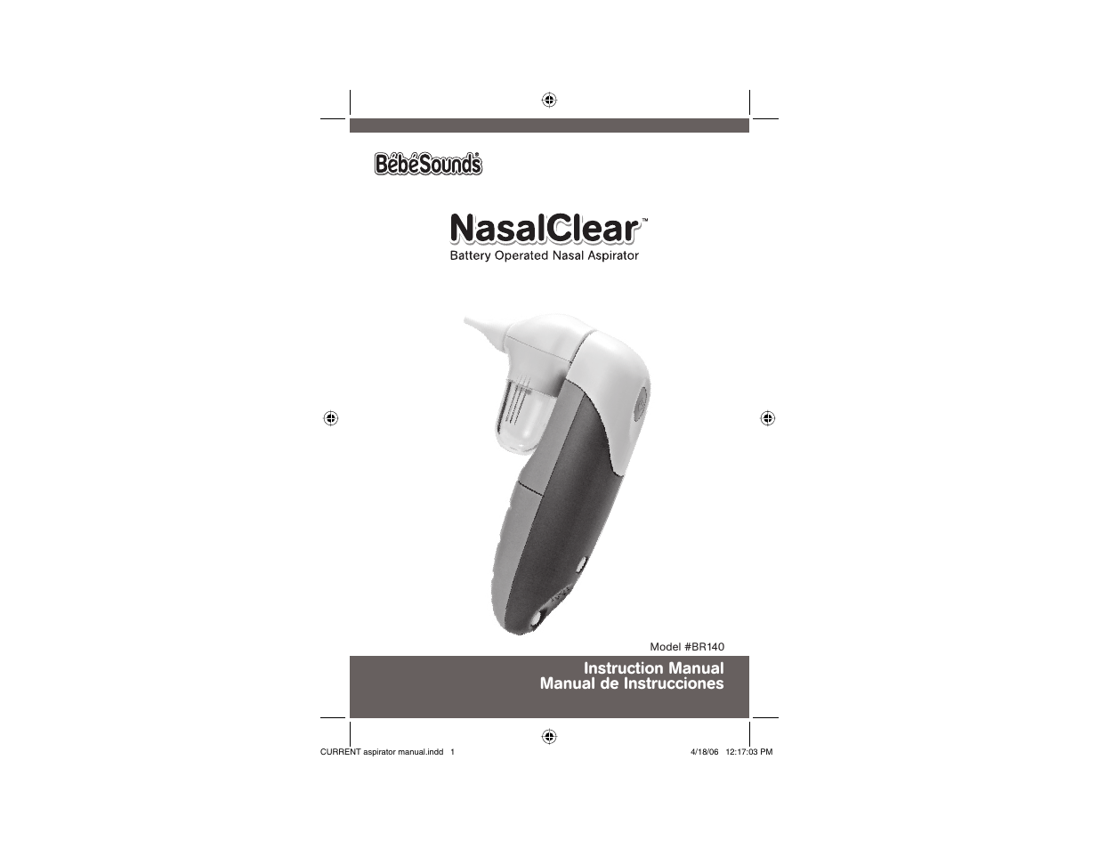 Bebe Sounds NASALCLEAR #BR140 User Manual | 15 pages