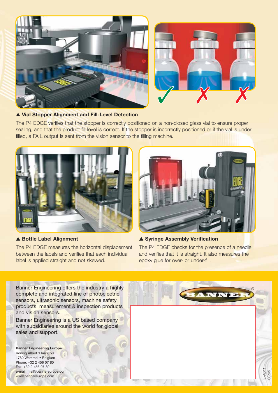 Banner Vision Sensor PA EDGE User Manual | Page 2 / 2