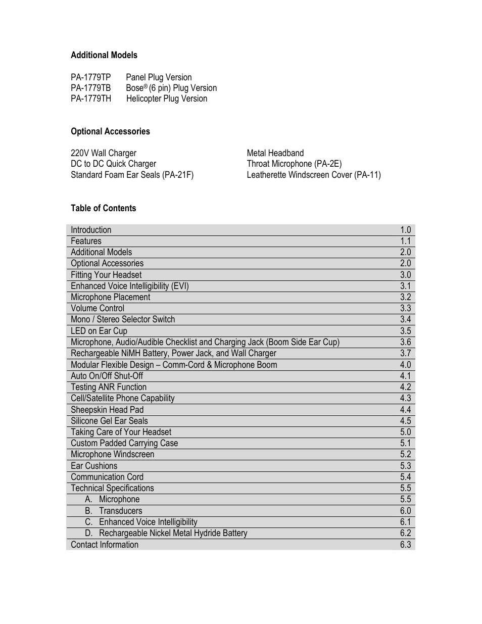 Pilot USA PA-1779T User Manual | Page 2 / 6