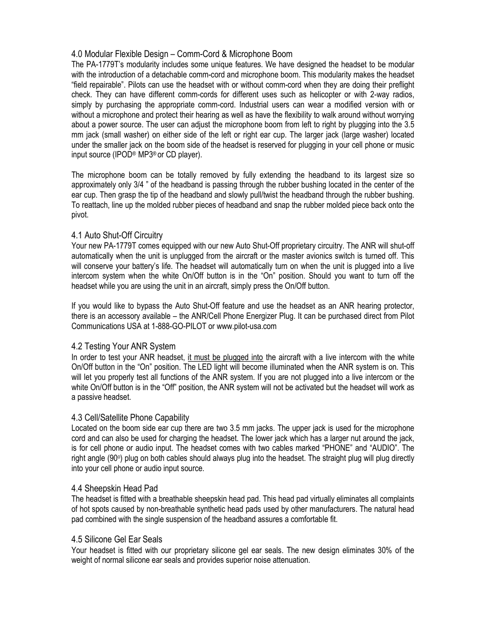 Pilot USA PA-1779T User Manual | Page 4 / 6