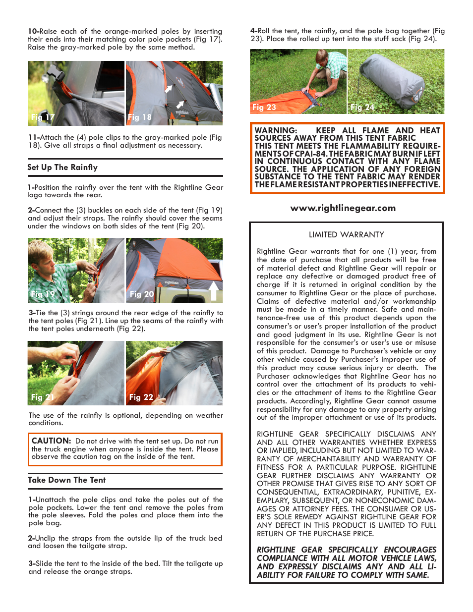 Rightline Gear Truck Tent User Manual | Page 2 / 2