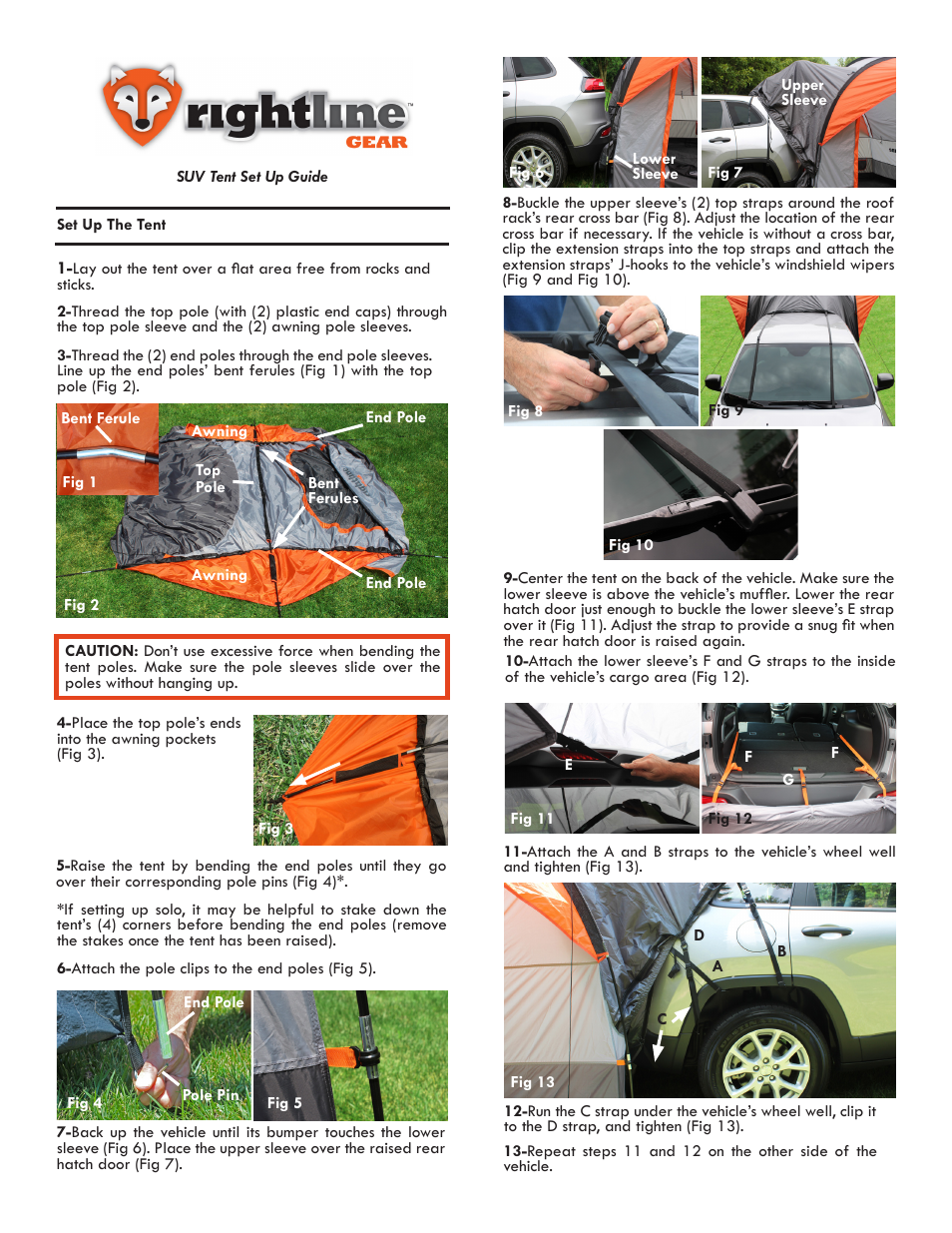 Rightline Gear SUV Tent User Manual | 2 pages