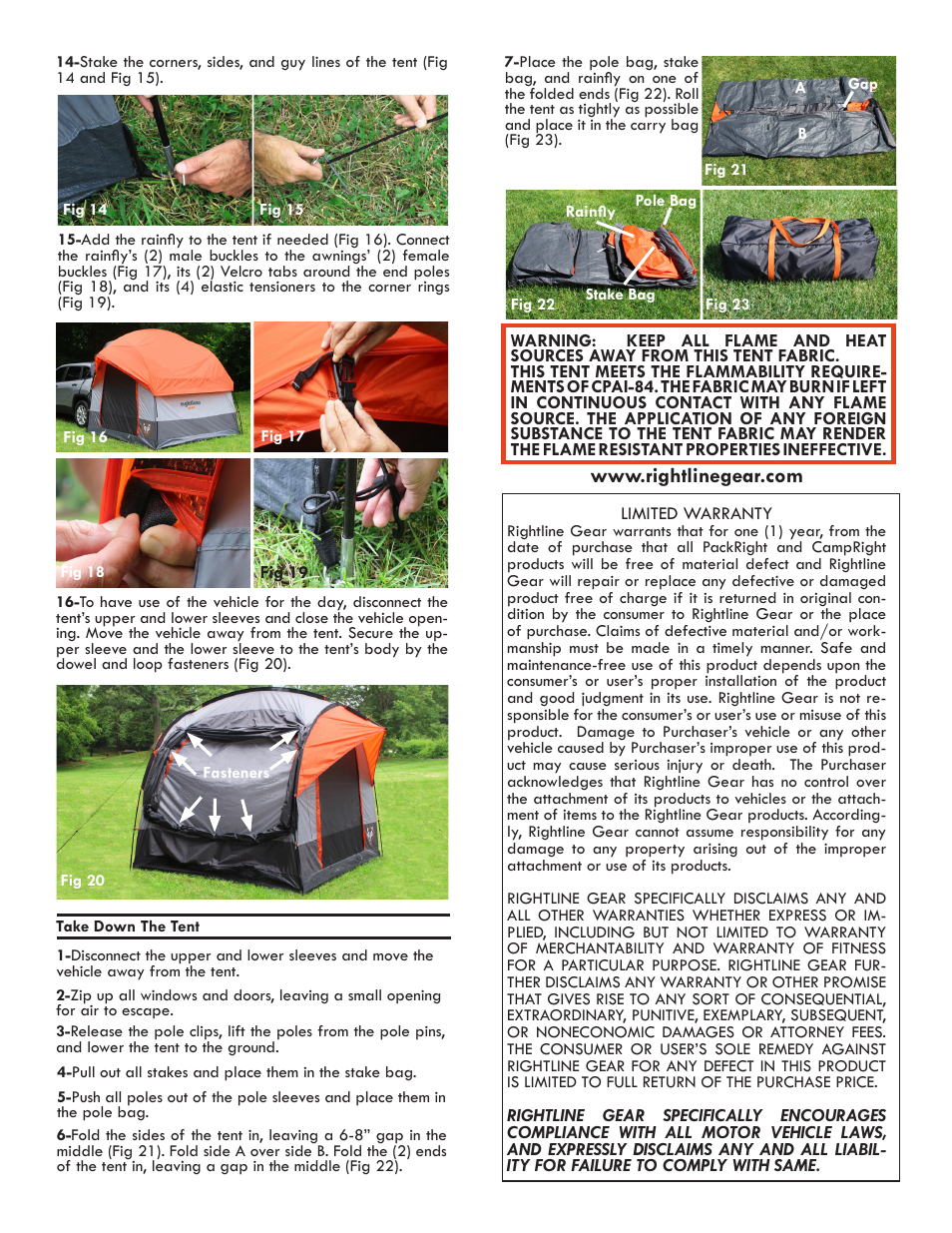 Rightline Gear SUV Tent User Manual | Page 2 / 2