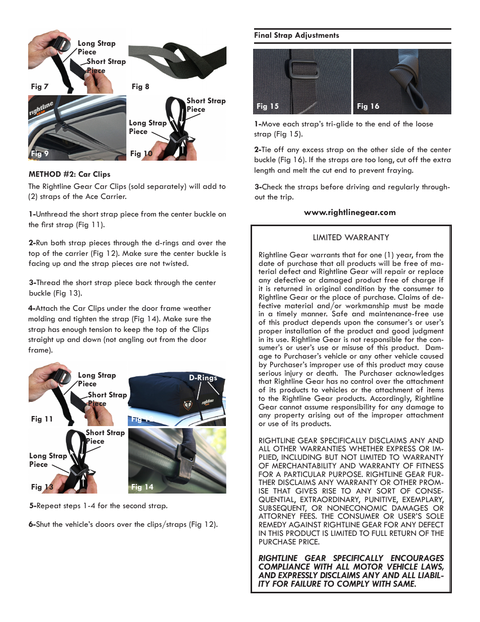 Rightline Gear Ace Car Top Carriers User Manual | Page 2 / 2